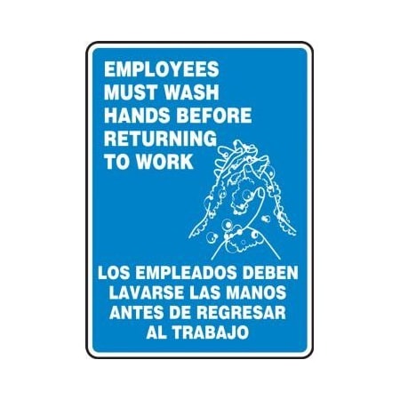 BILINGUAL Safety Sign EMPLOYEES SBMRST570VP